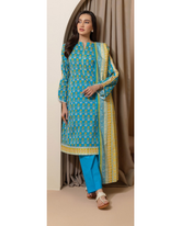 3-PC unstitched Printed Lawn By Zellbury | 0180